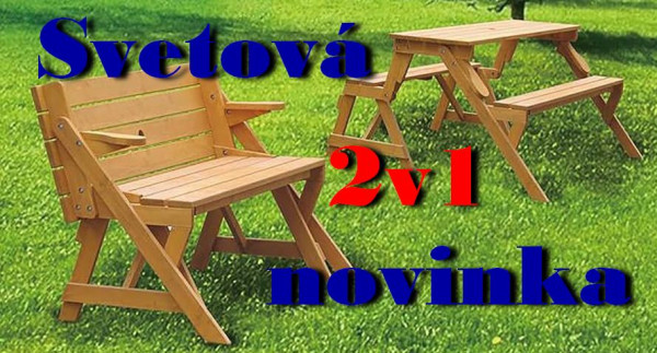 Svetová novinka! Drevenný piknikový set 2v1